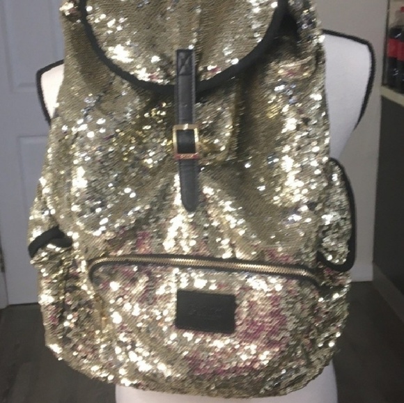 victoria's secret pink glitter backpack